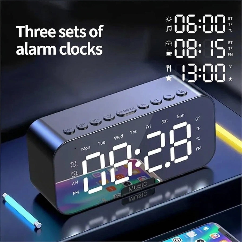 Rechargeable Digital Alarm Clock With Speaker