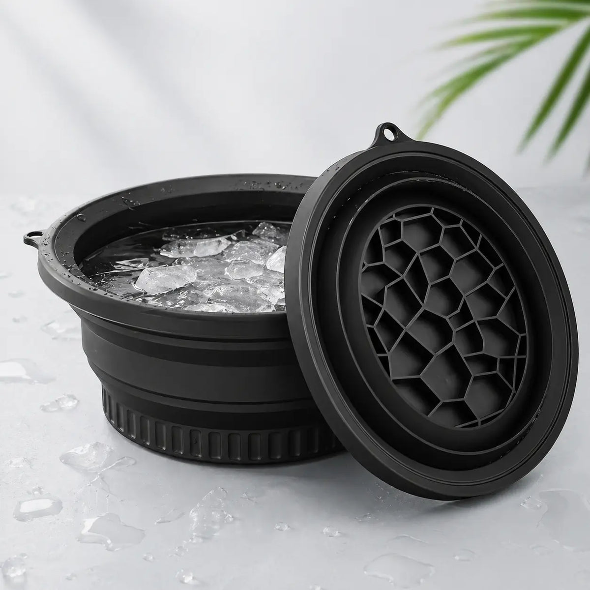 Face Ice Bowl With Built In Ice Tray Collapsible Silicone Beauty Bowl
